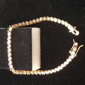 Gold plated silver CZ tennis bracelet